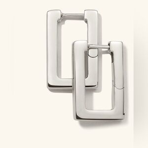 Mejuri Block Medium Hoops - Sterling Silver